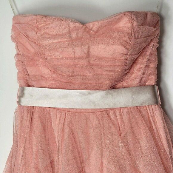 Teeze Me Strapless pink glitter dress, party homec - Picture 2 of 11